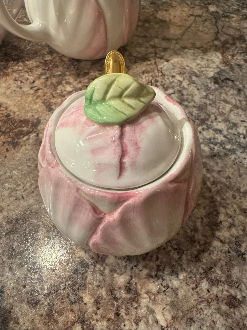 Vintage 1992 The Bombay Company Pink Tulip Ceramic Tea Set